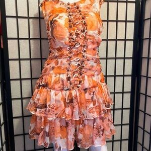 Chic Floral Ruffled Mini Dress